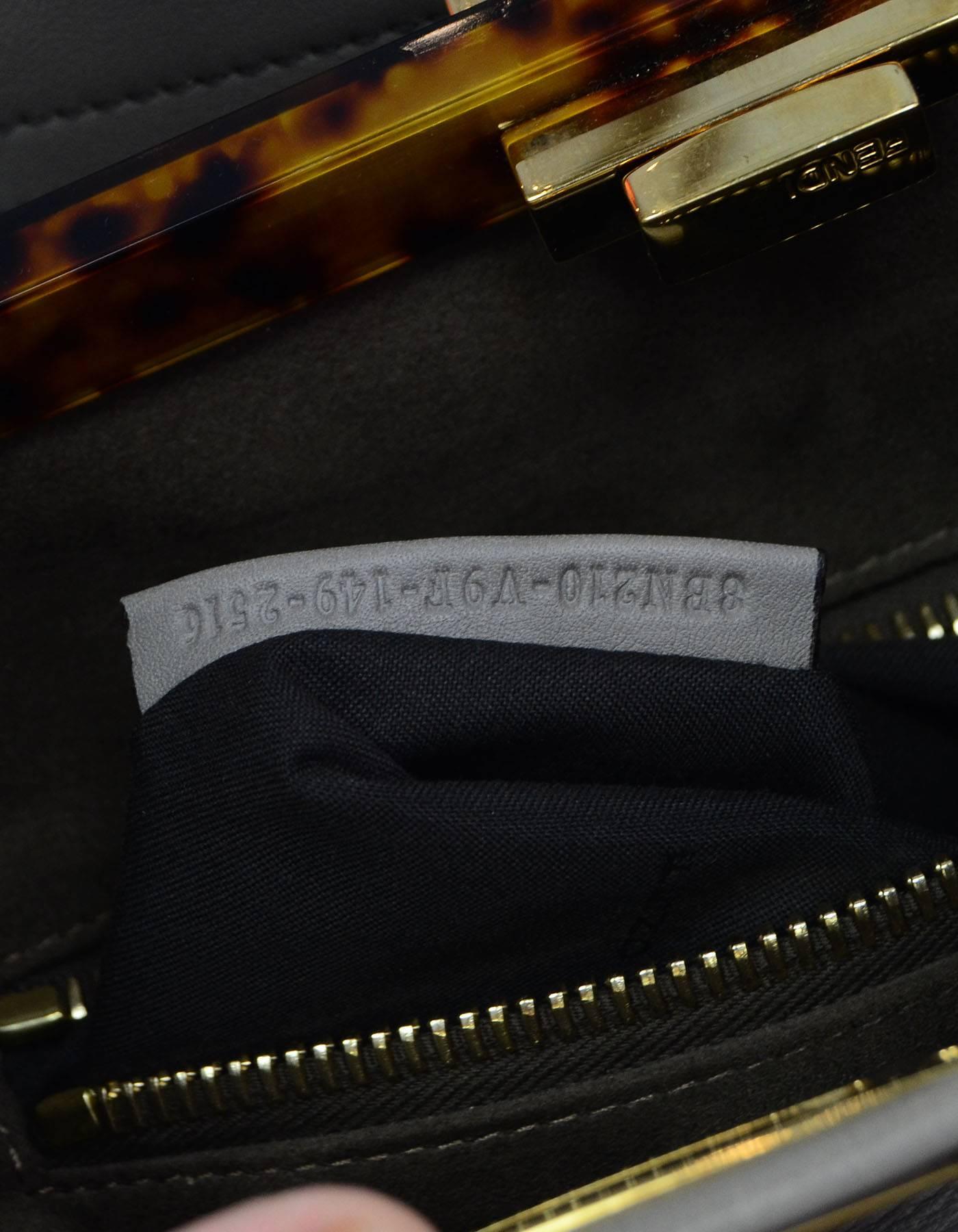 Fendi Grey Leather Large Peek-a-Boo Satchel Bag w/ Tortoise rt. $4, 700 2