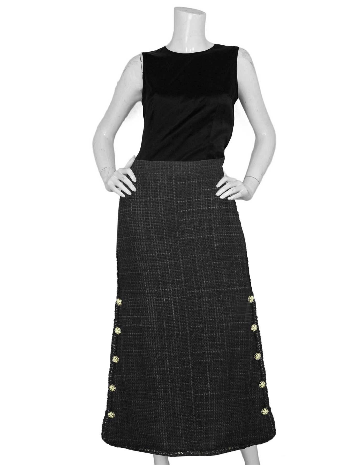 Women's Chanel NEW Blue & Navy Tweed Maxi Skirt sz FR40