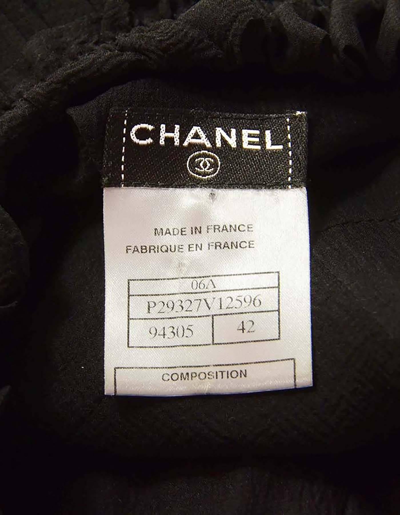 Women's Chanel Black Silk Ruched Jacket sz FR42