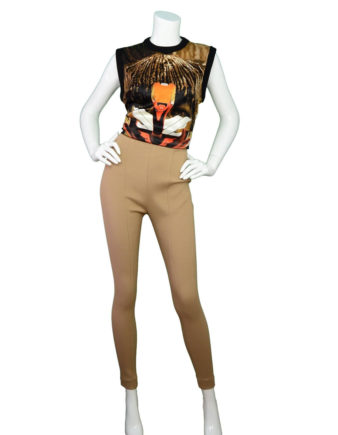 Balmain NEW Tan High Waisted Pants
Features gold exposed zipper in back

Made In: France
Color: Nude 
Composition: 96% cotton, 4% elastane
Lining: None
Closure/Opening: Back zipper closure
Exterior Pockets: None
Interior Pockets: None
Overall