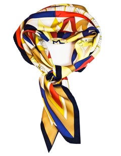 Hermes La Rose Des Vents BY Joachim Metz Silk 90cm Scarf