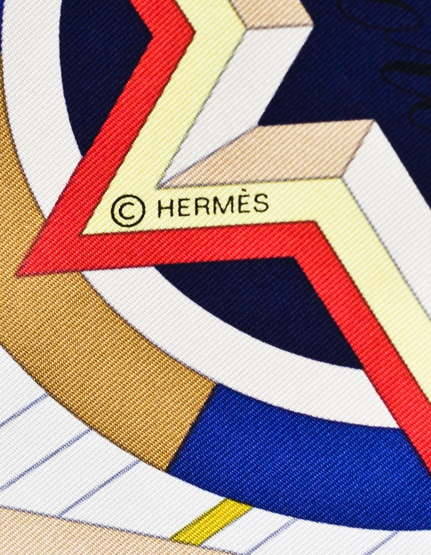 Hermes La Rose Des Vents BY Joachim Metz Silk 90cm Scarf 1