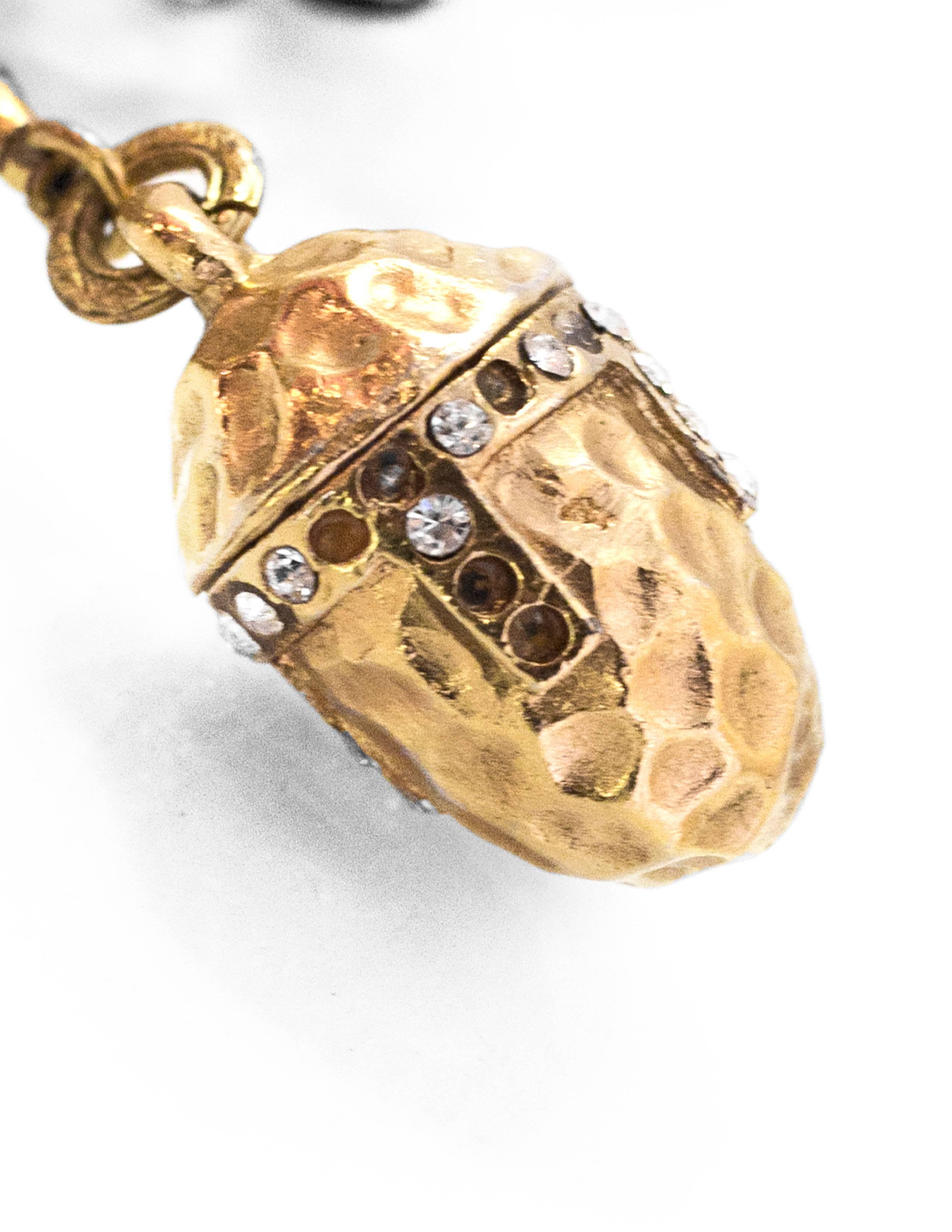 Women's Chanel Vintage Goldtone & Crystal 3 Charm Pendant Necklace