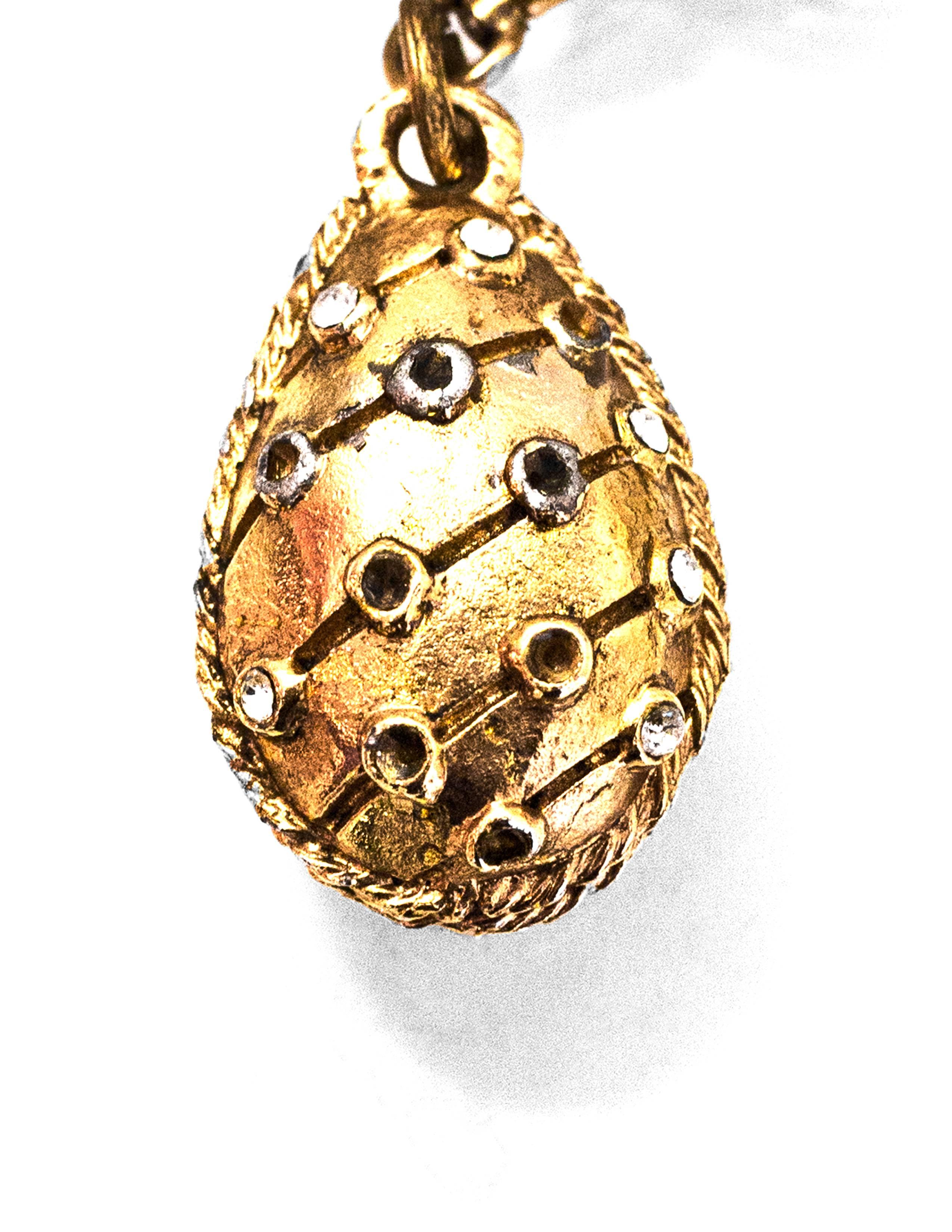 Chanel Vintage Goldtone & Crystal 3 Charm Pendant Necklace 1