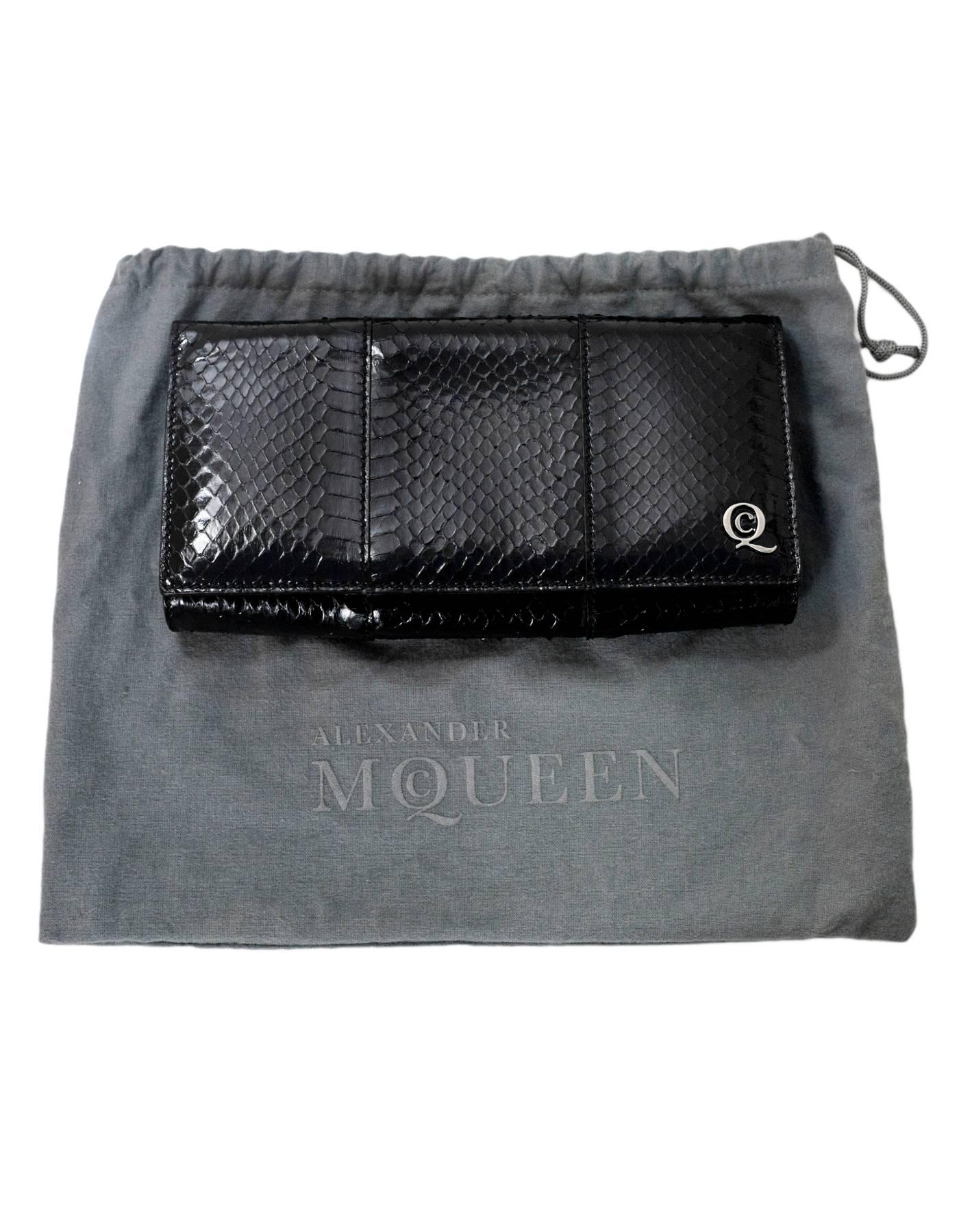 Alexander McQueen Black Python Clutch Bag 4