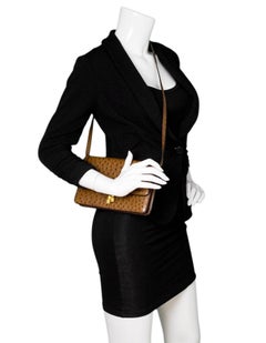Hermes Vintage Brown Ostrich Clutch/Shoulder Bag w. Tassel Detail