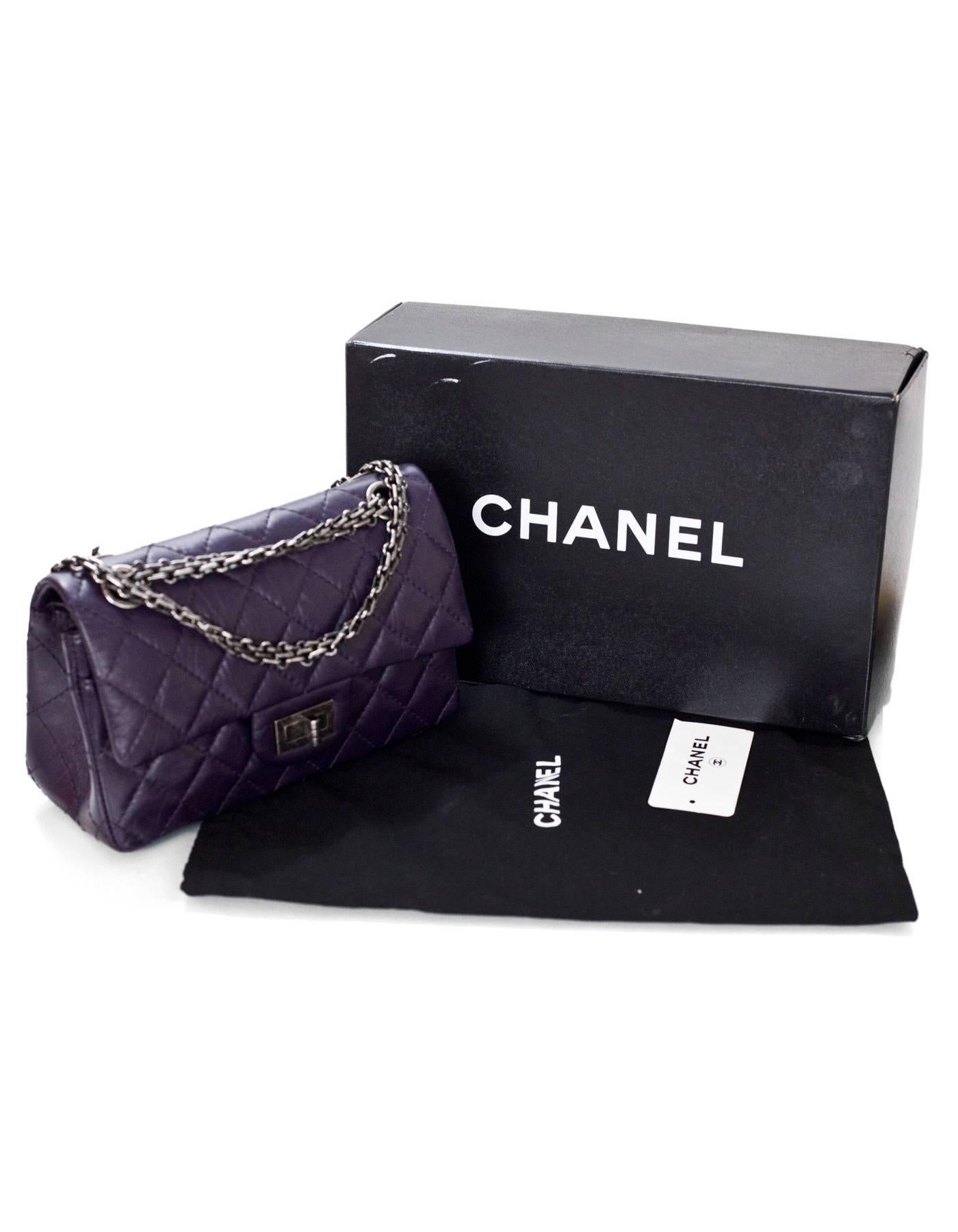 Chanel Dark Purple Quilted Calfskin 244 Reissue 2.55 Double Flap Bag 3