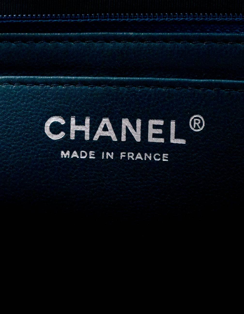 2/5 Chanel Teal Quilted Lambskin Leather Single Flap Classic Maxi Bag 5