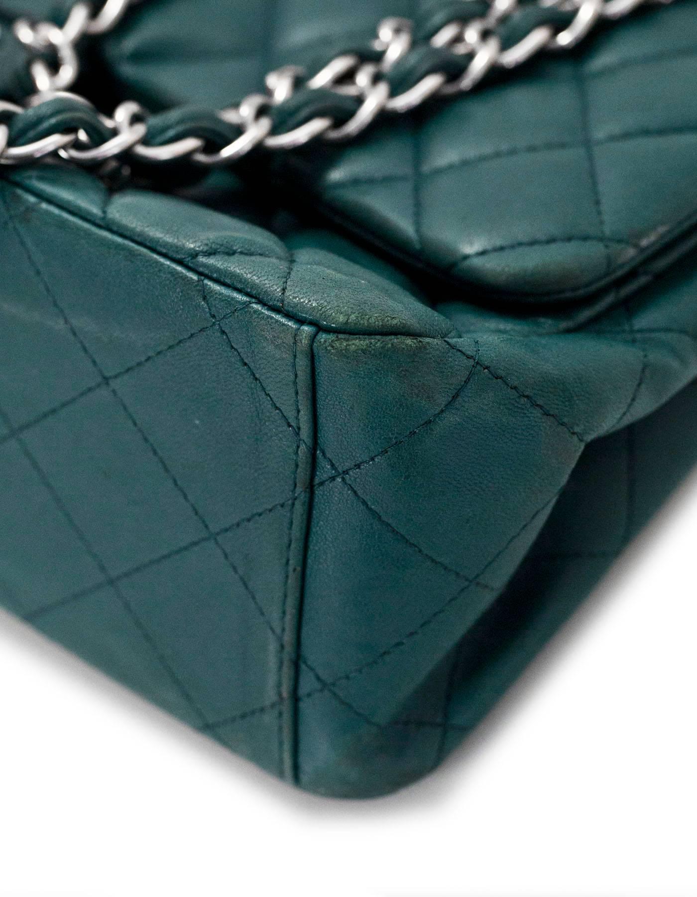 2/5 Chanel Teal Quilted Lambskin Leather Single Flap Classic Maxi Bag 3