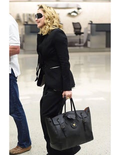 Ralph Lauren Black Crocodile Ricky 33 Satchel Bag with Strap