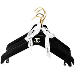 Chanel Black Velvet Coat Hangers- Set of 4 