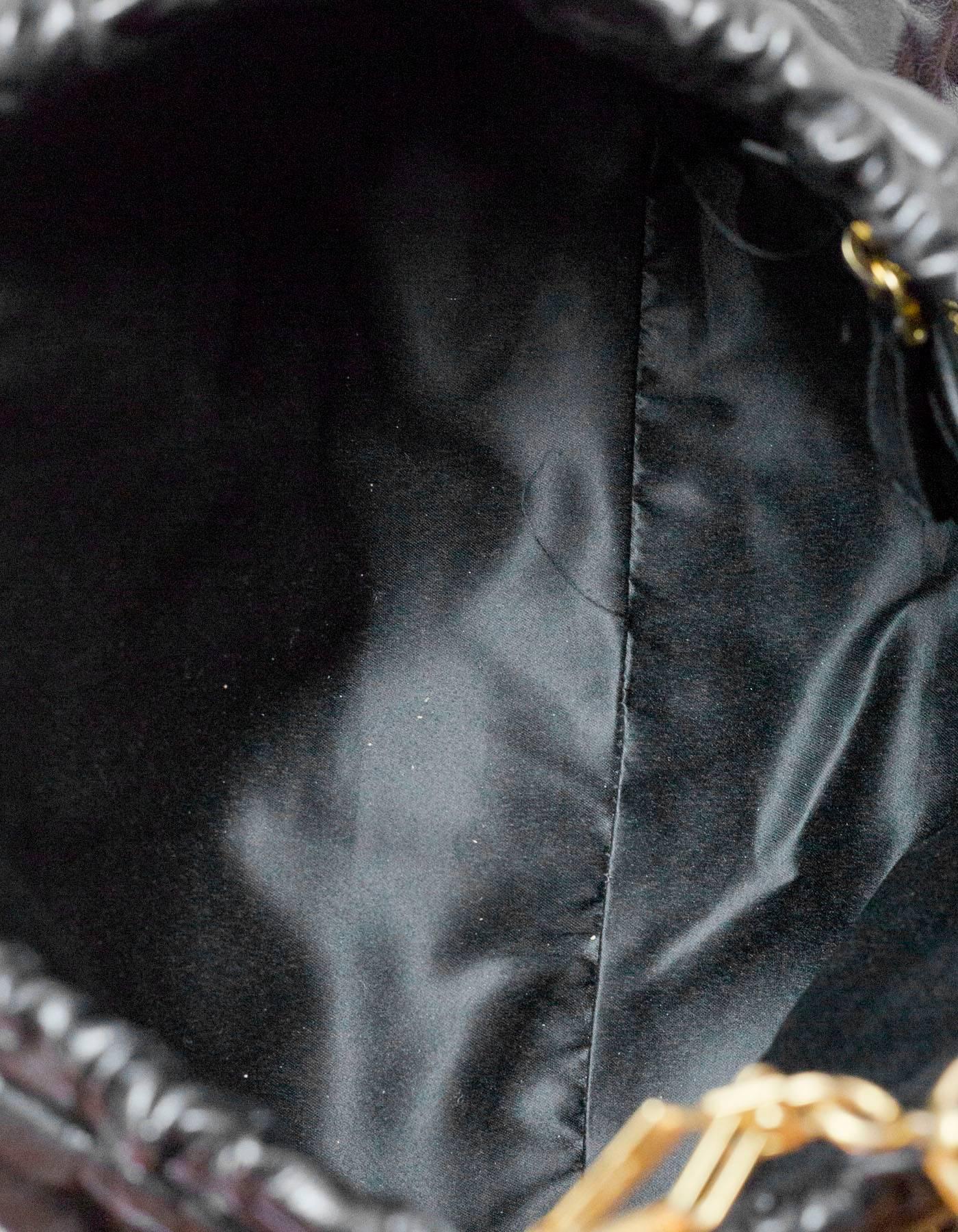 Miu Miu Black Ruched Leather Satchel Bag with DB 2