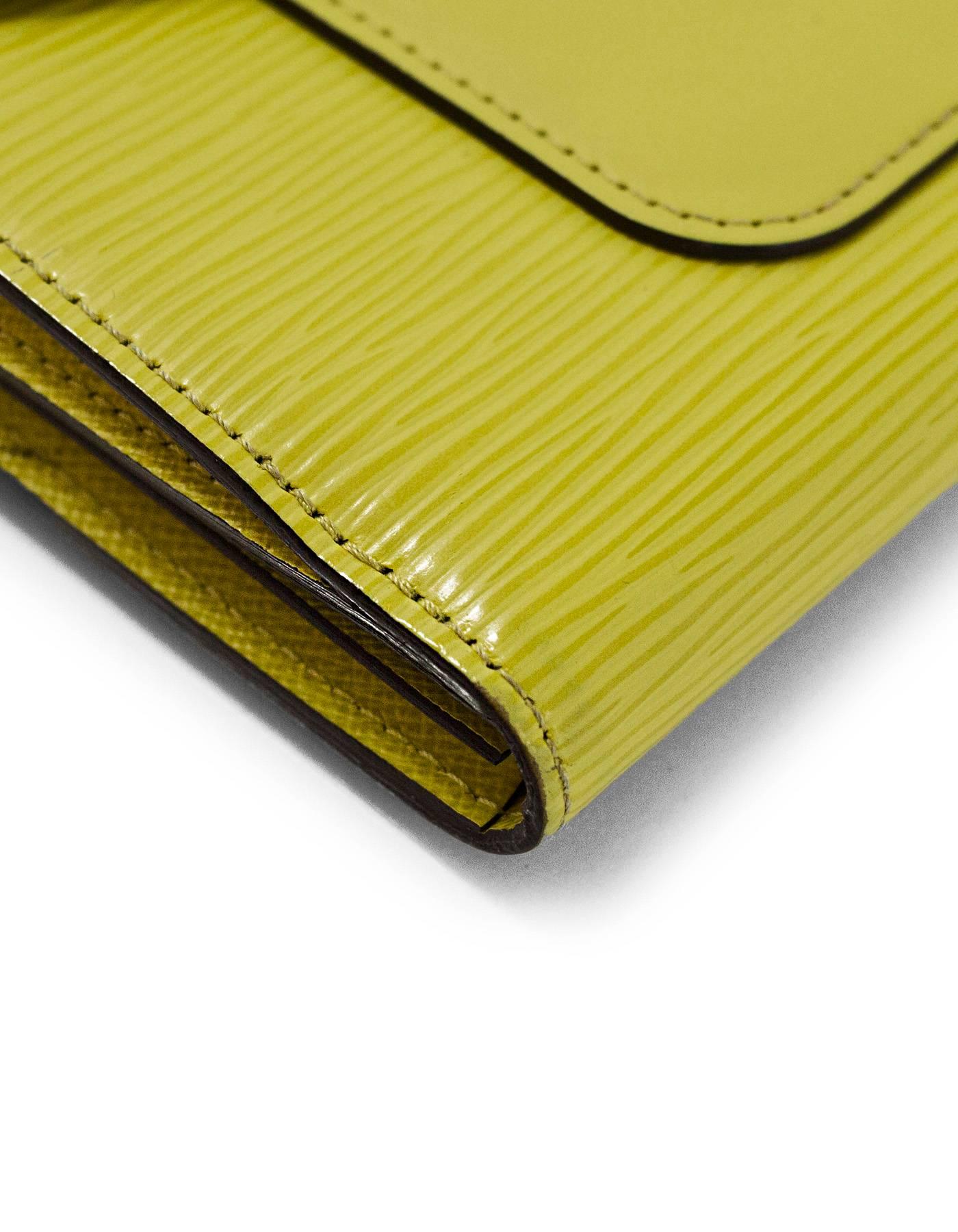 Women's Louis Vuitton Monogram & Pistache Yellow Epi Marie Rose Wallet with Box/Dust Bag
