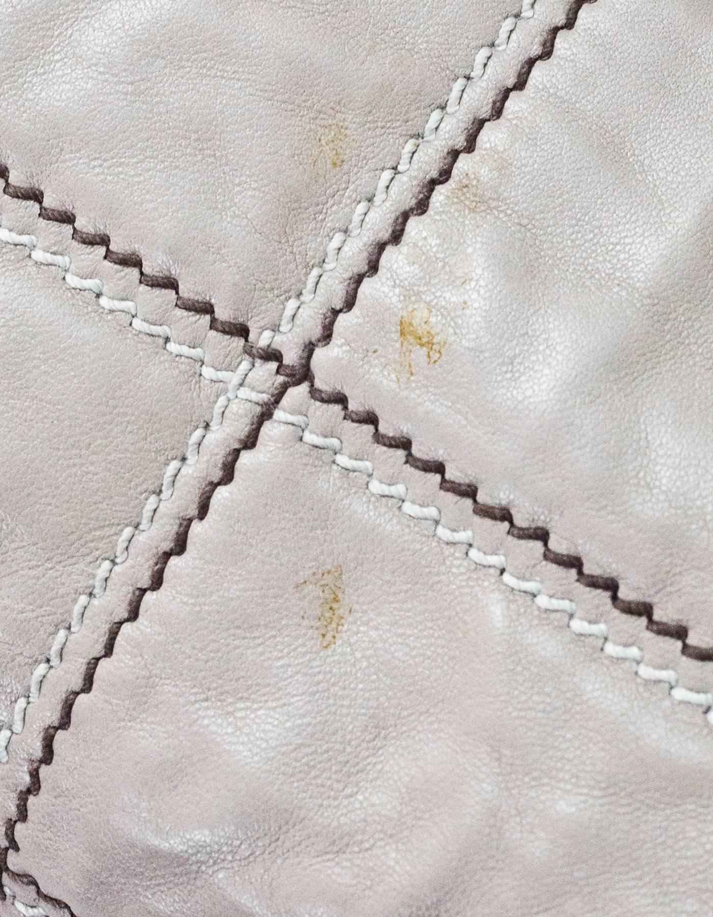 Prada Argilla Grey Stitched Nappa Antique Leather Tote Bag 1