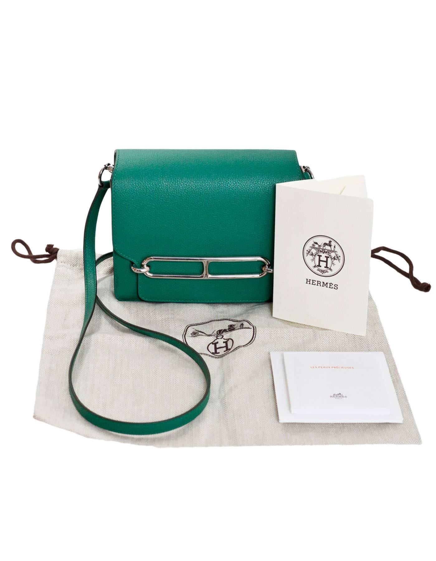 Hermes Green Evercolor Mini Sac Roulis Crossbody Bag, 2017  3