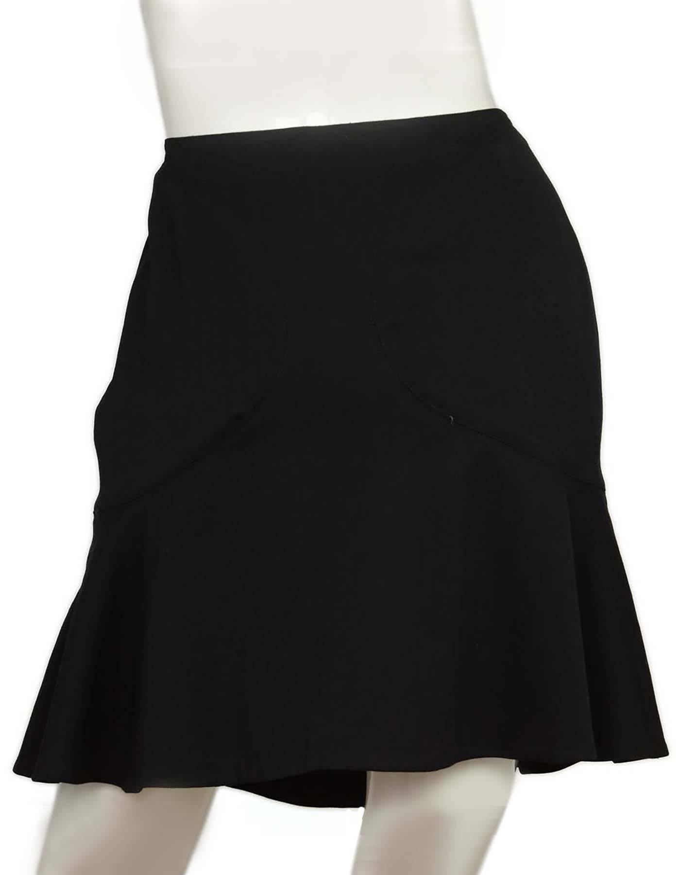 Alaia Black Wool Flared Skirt sz FR42 In Excellent Condition For Sale In New York, NY