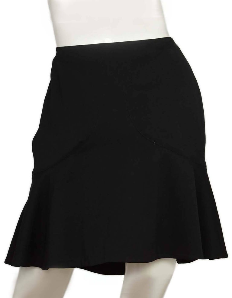 Alaia Black Wool Flared Skirt sz FR42 For Sale at 1stDibs