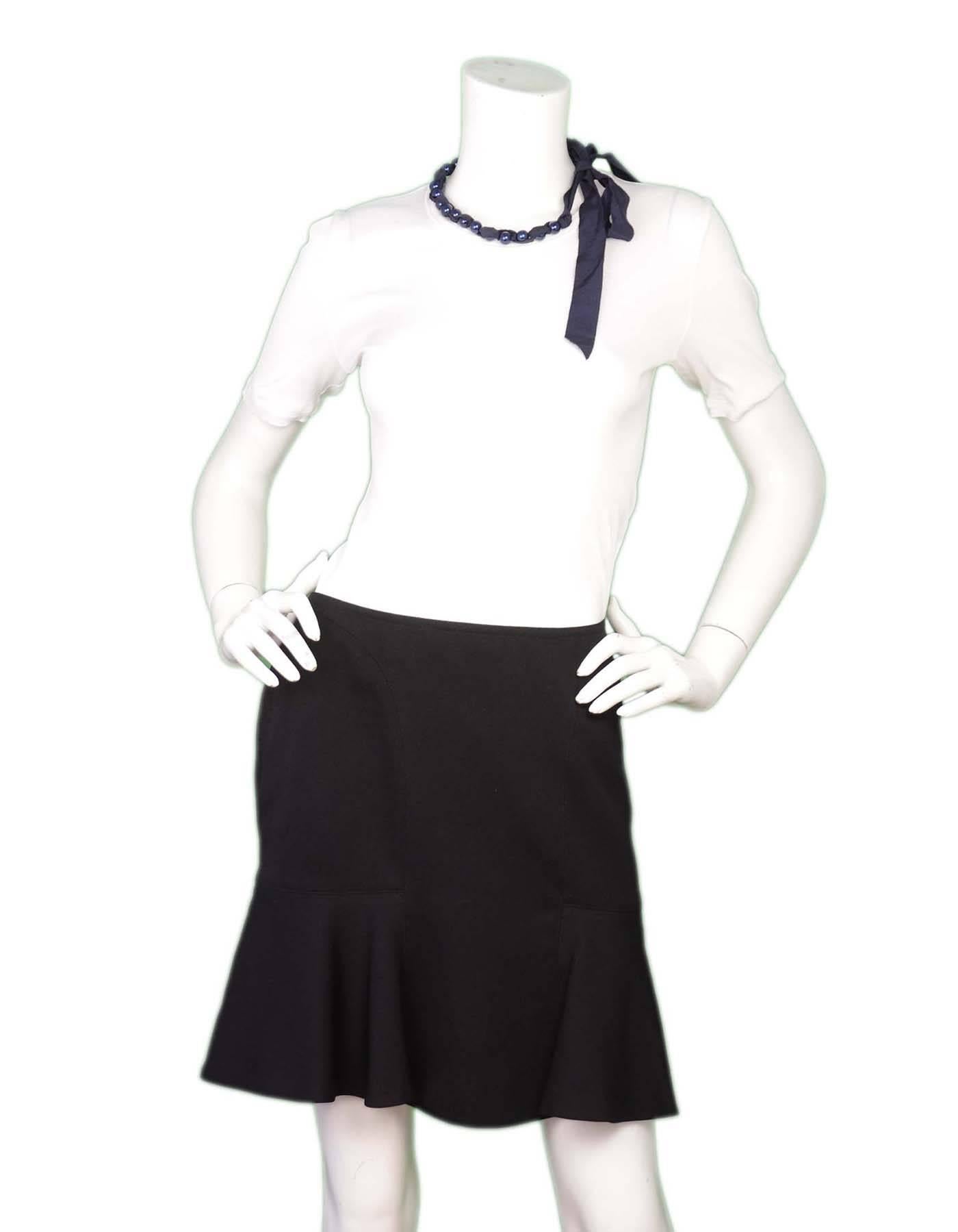 Alaia Black Wool Flared Skirt sz FR42 For Sale 1