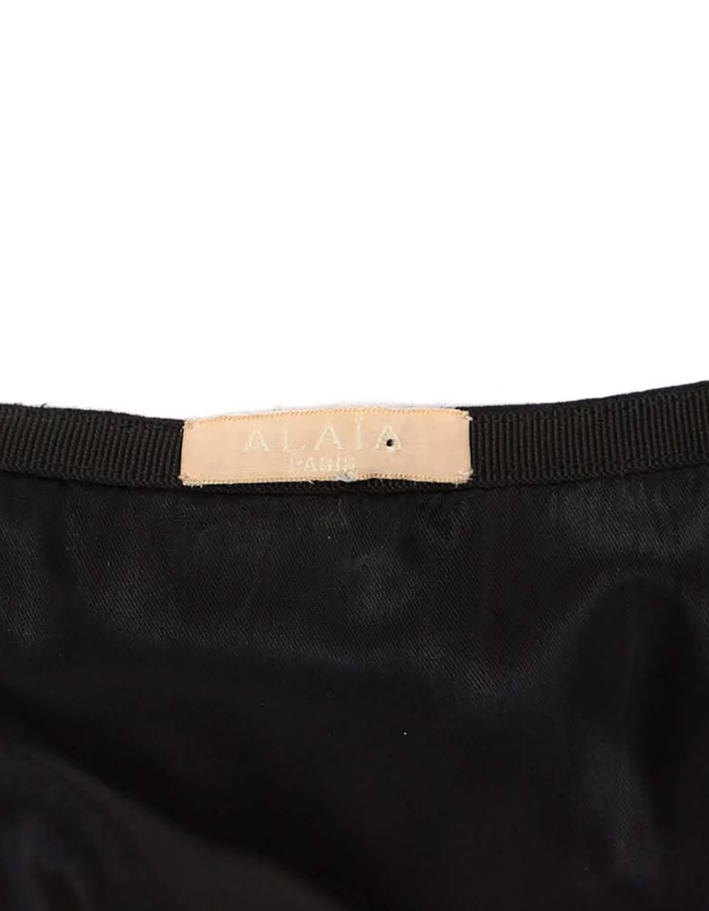 Women's Alaia Black Wool Flared Skirt sz FR42 For Sale