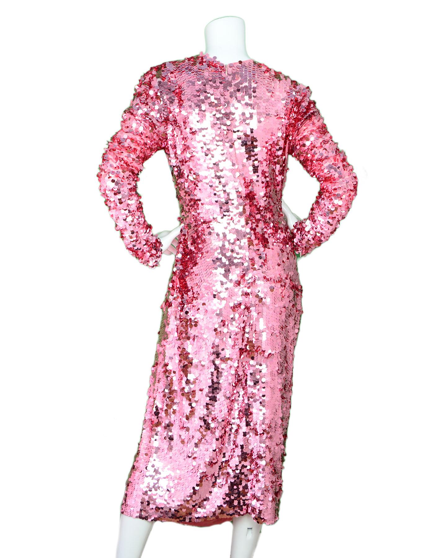 Women's PREEN By Thornton Bregazzi Pink Sequin & Tuelle Carlin Dress Sz XL NWT