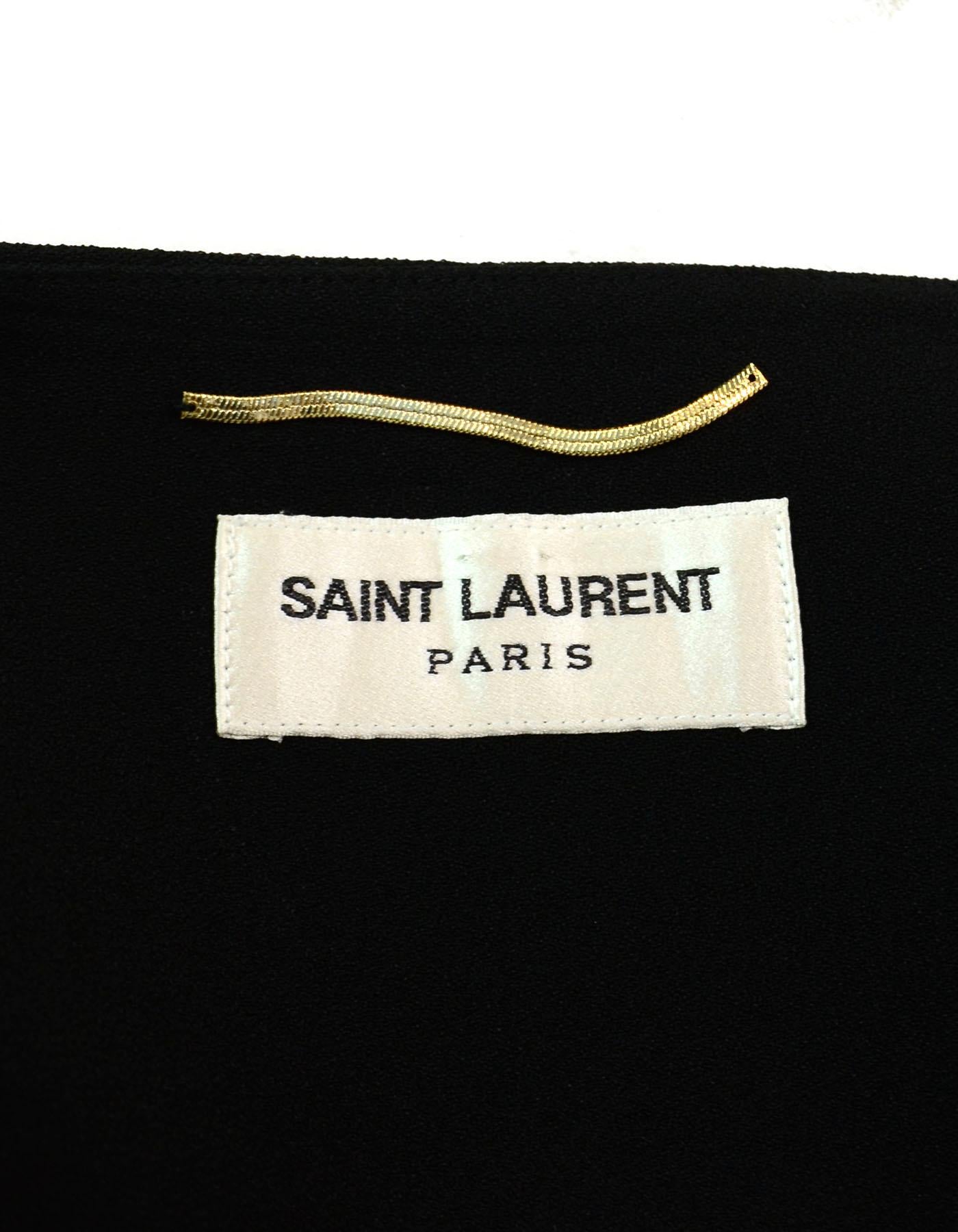 Women's Saint Laurent Black Pleated Mini Skirt