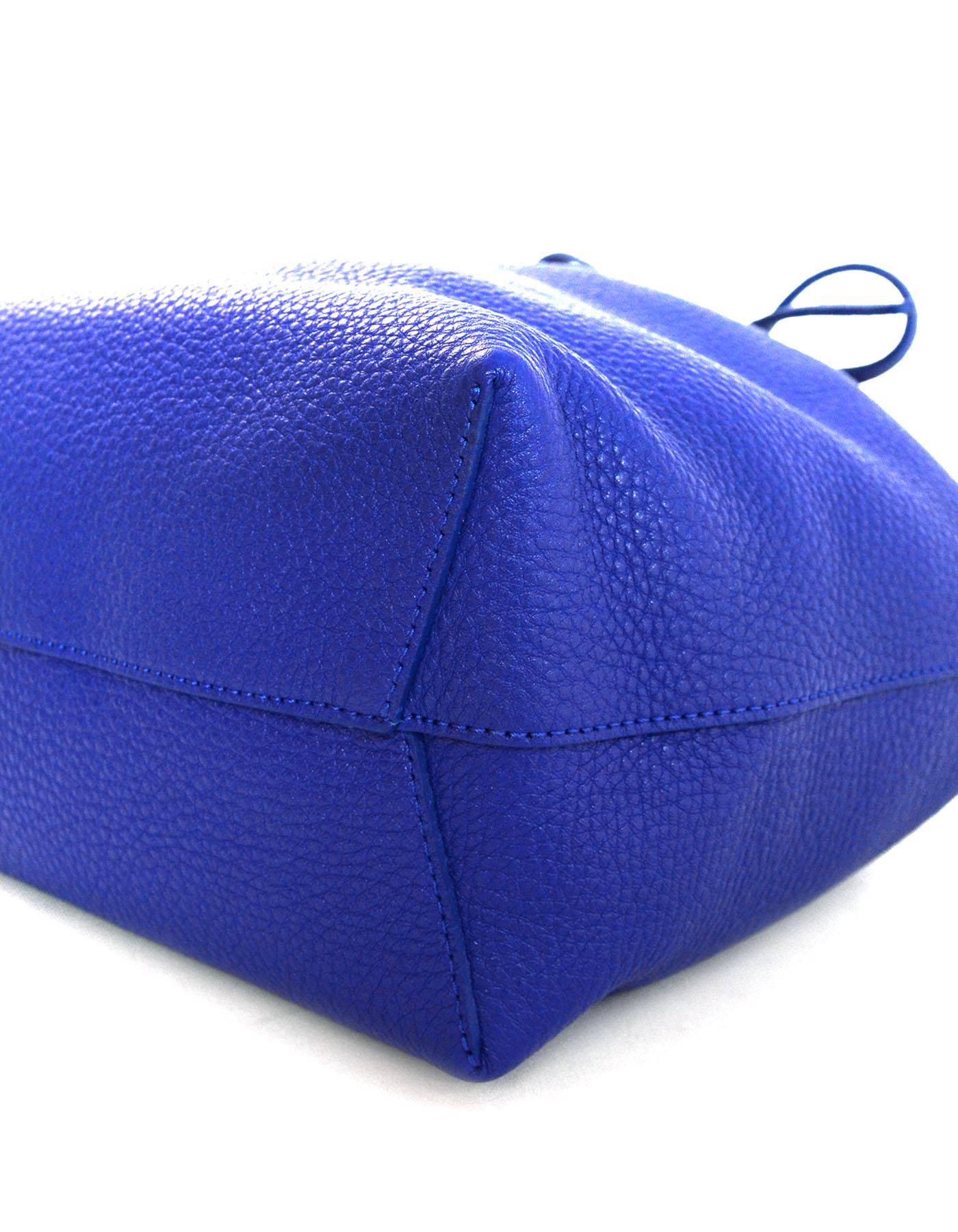 Women's  Mansur Gavriel Blue Tumble Leather Mini Bucket Bag