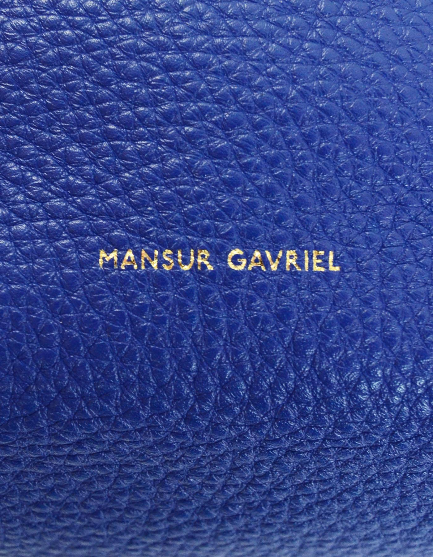  Mansur Gavriel Blue Tumble Leather Mini Bucket Bag 1