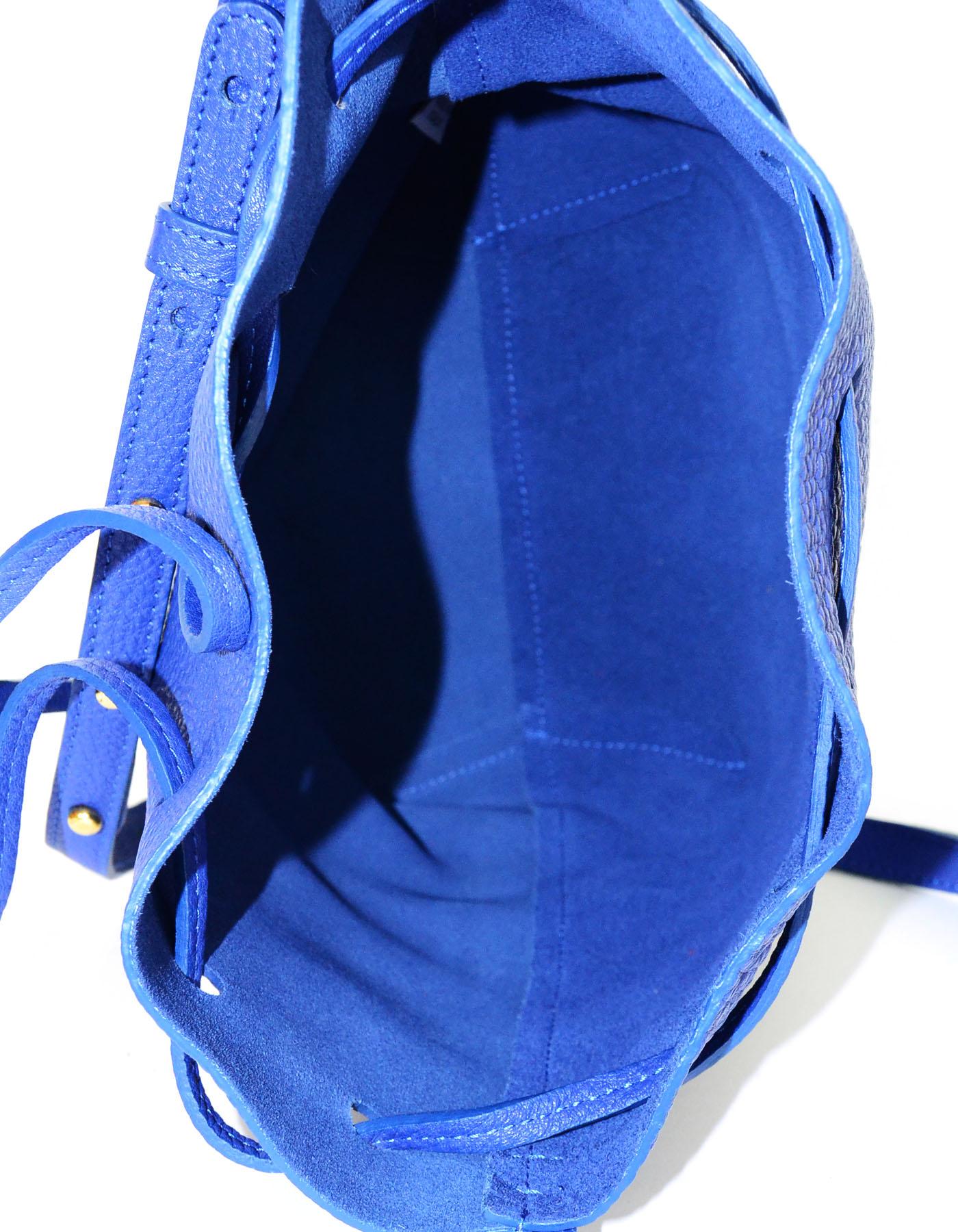  Mansur Gavriel Blue Tumble Leather Mini Bucket Bag 2
