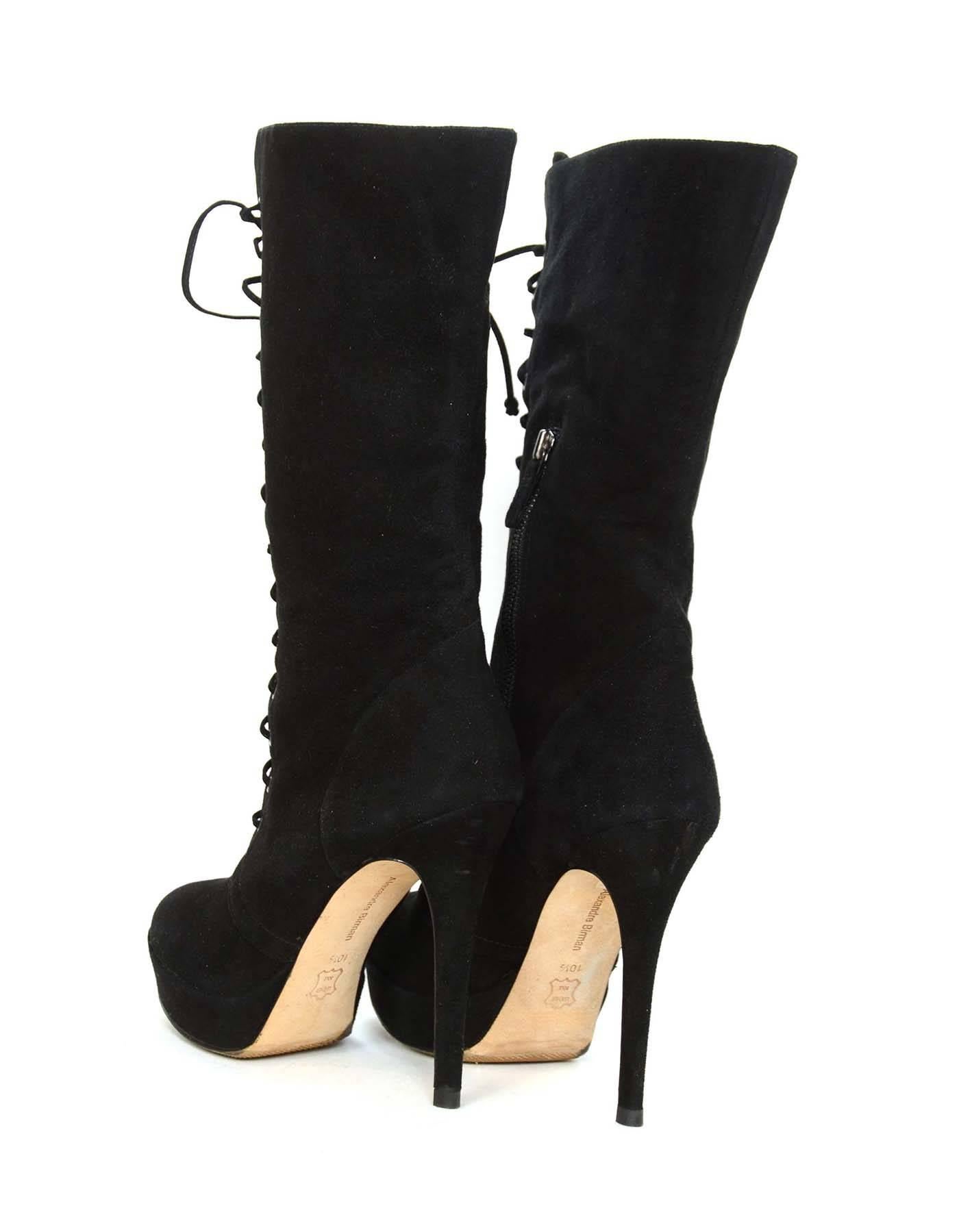 ALEXANDRE BIRMAN Black Suede Lace Up Boots sz 10.5 1