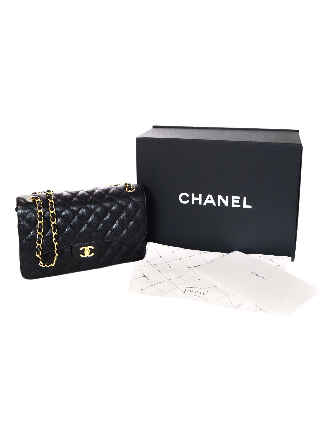  Chanel Black Caviar Leather Quilted Jumbo Double Flap Classic Bag rt. $6, 200 5