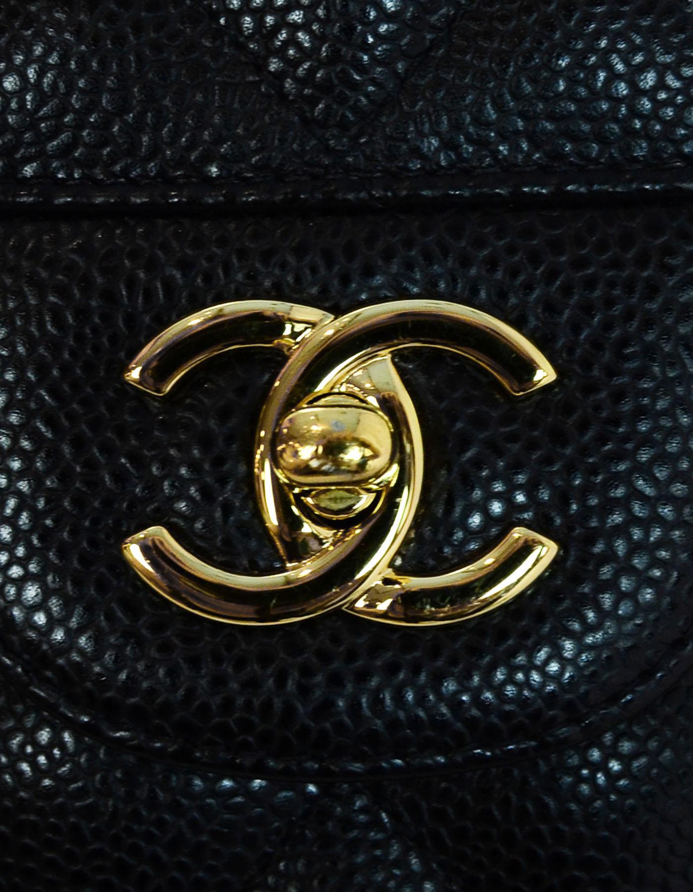  Chanel Black Caviar Leather Quilted Jumbo Double Flap Classic Bag rt. $6, 200 2