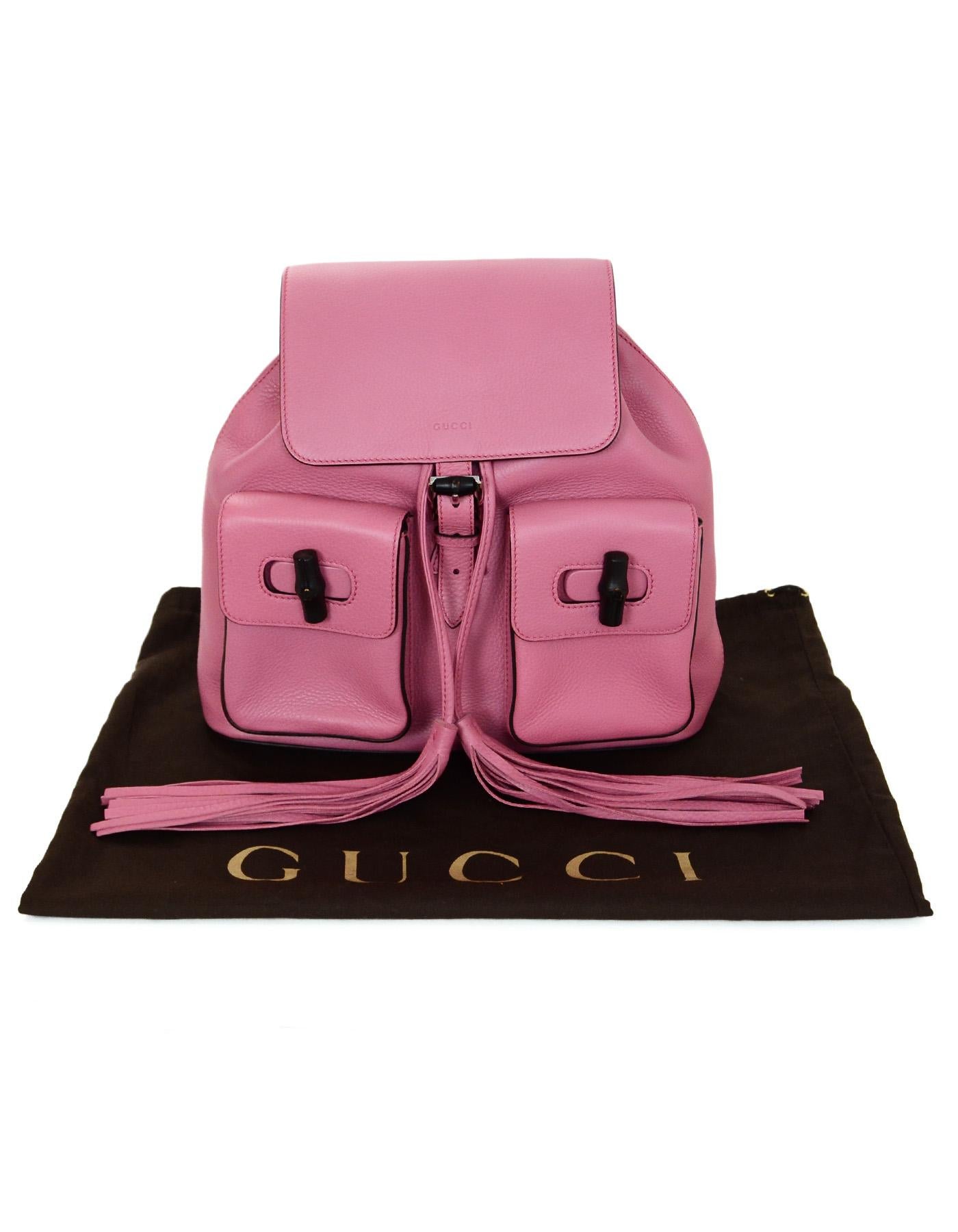  Gucci Glossy Pink Medium Bamboo Backpack Bag rt. $2, 590 3