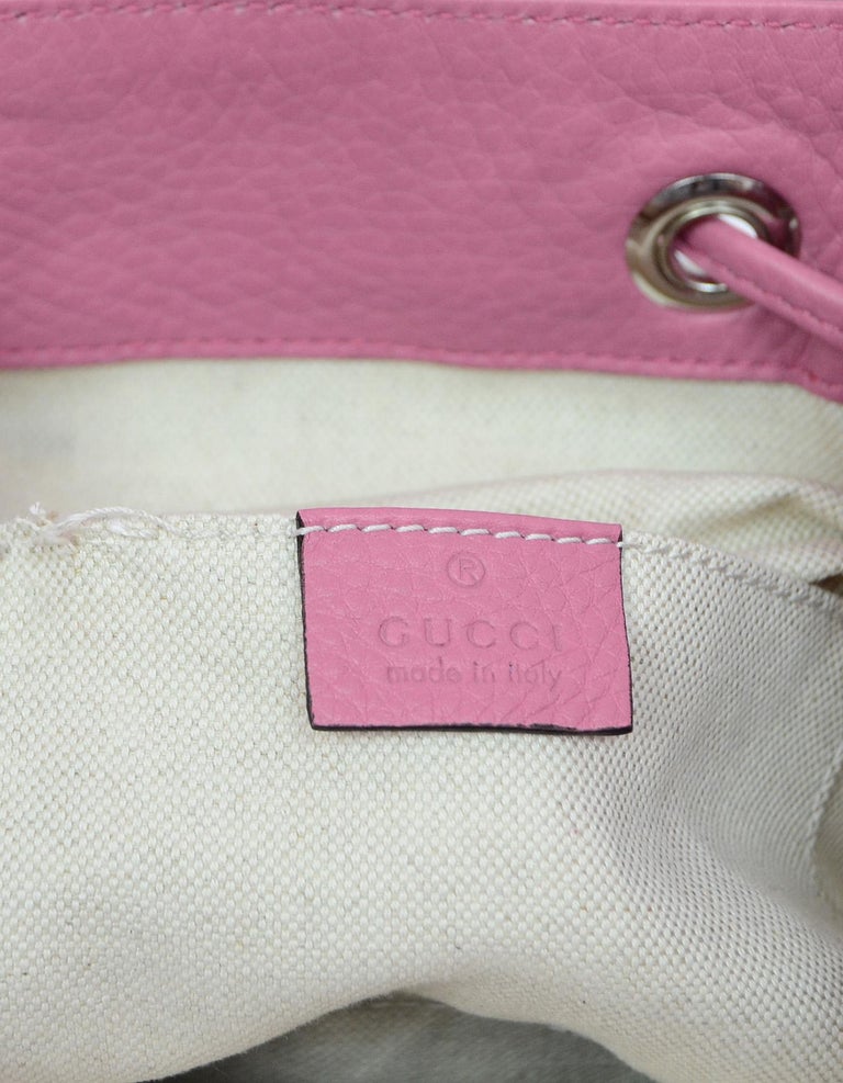 Gucci Glossy Pink Medium Bamboo Backpack Bag rt. $2,590 For Sale at ...