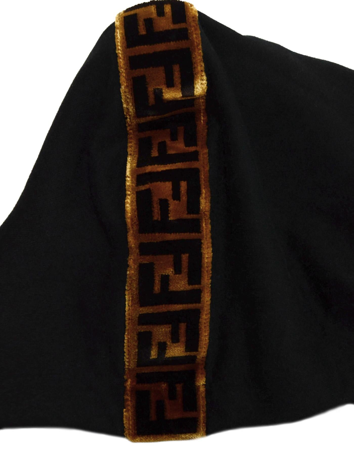 Women's or Men's Fendi '18 SOLD OUT Velvet Logo Monogrammed Hooded Top Sweatshirt Sz 48 rt $2, 590