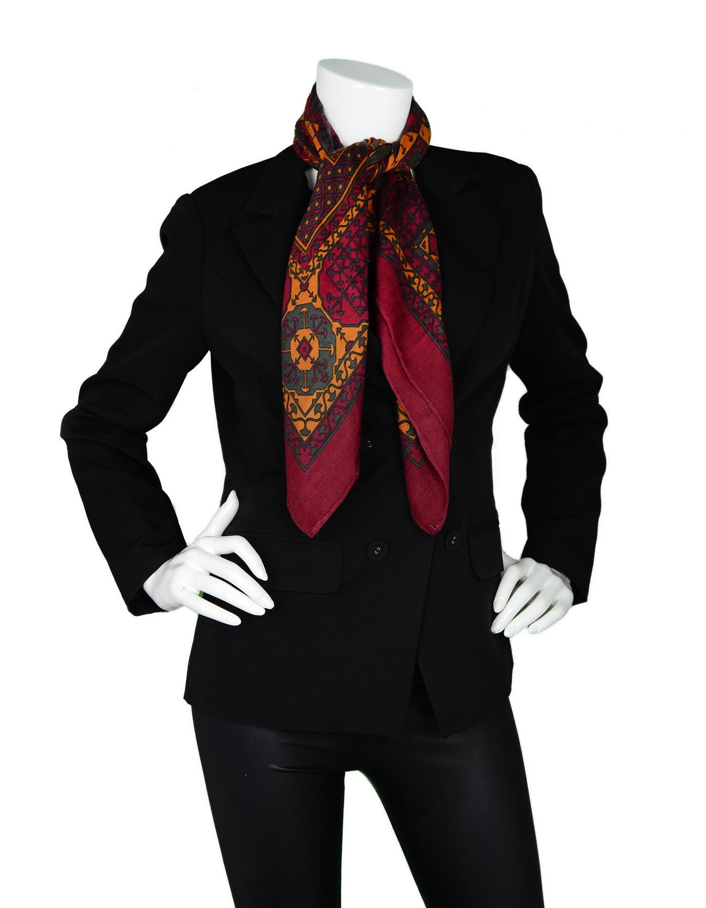 maroon and mustard scarf