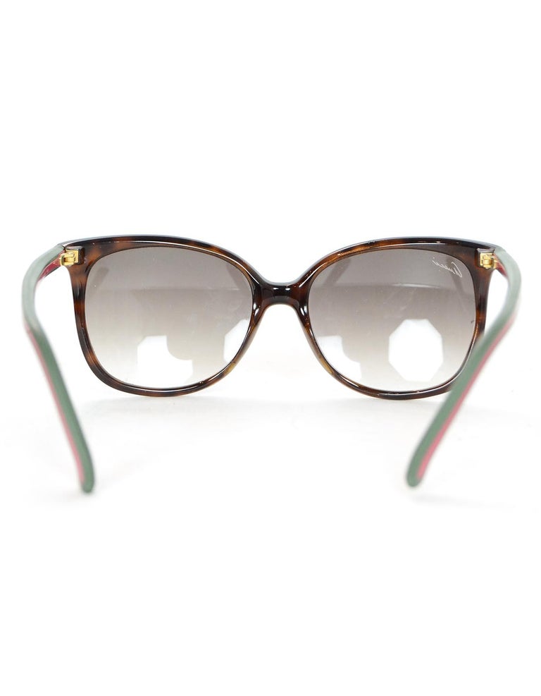 Gucci Brown GG 3649/S 51N/YR W/ Red and Green Web Arms W/ Case and Cloth  For Sale at 1stDibs