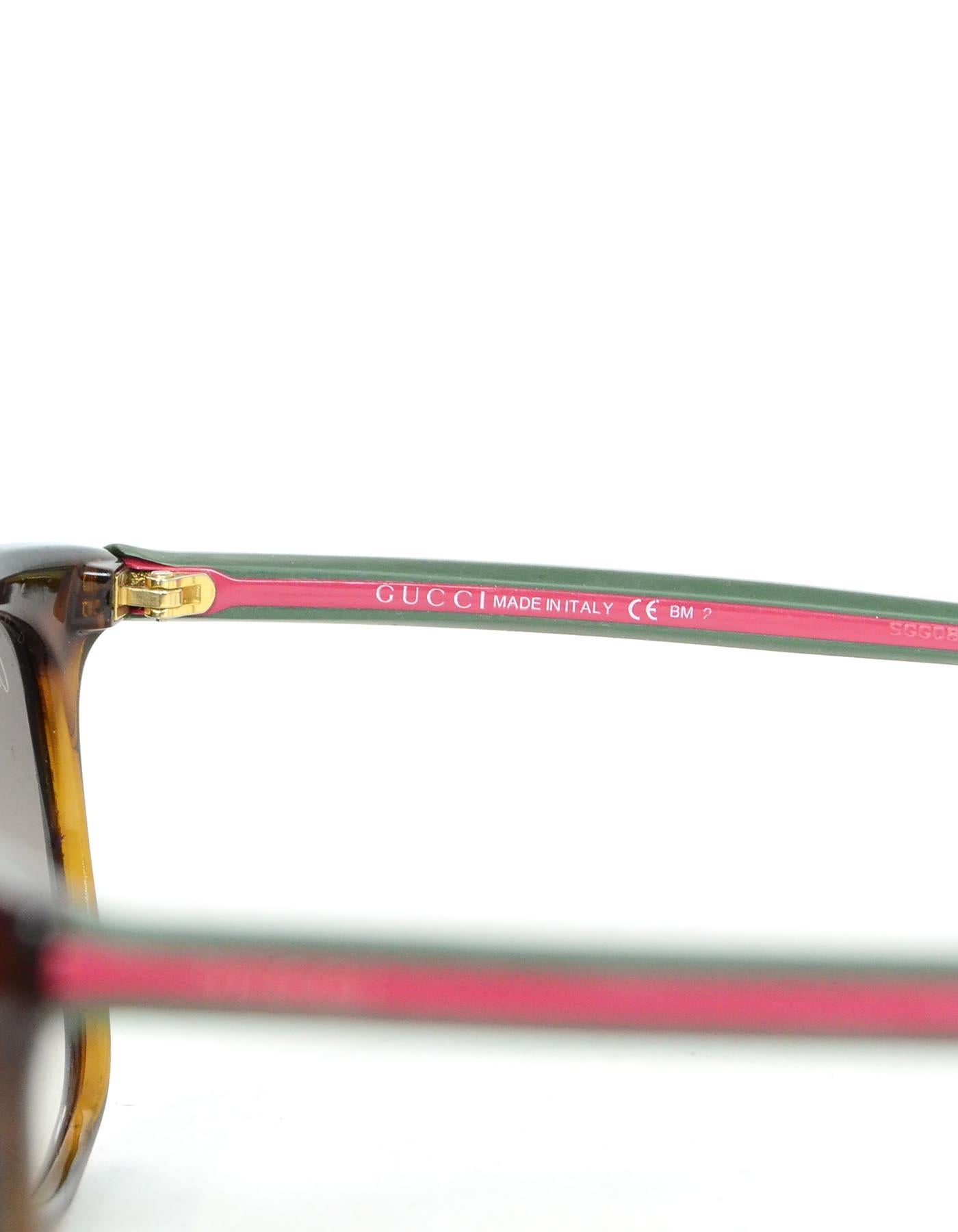 Gucci Braun GG 3649/S 51N/YR mit roten und grünen Webarmlehnen mit Etui und Stoff 3