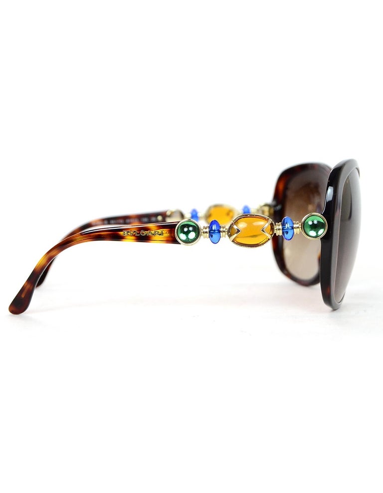Bulgari Bvlgari Brown Tortoise W/ Orange, Green, Blue Gems  display picture 2
