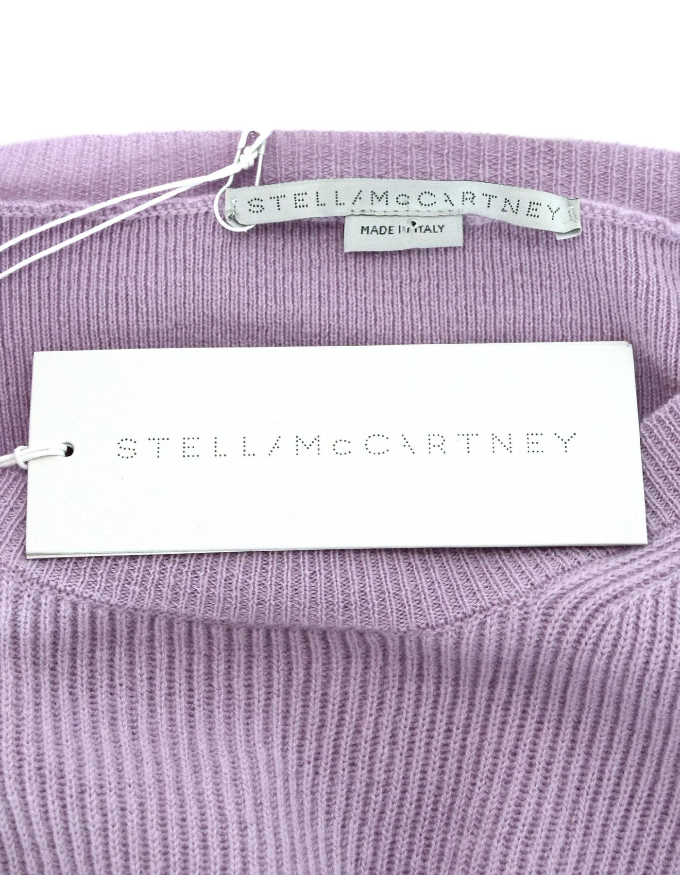 Purple Stella McCartney NWT Lavender Wool High Low Sweater w Bell Sleeves Sz 42 rt $750