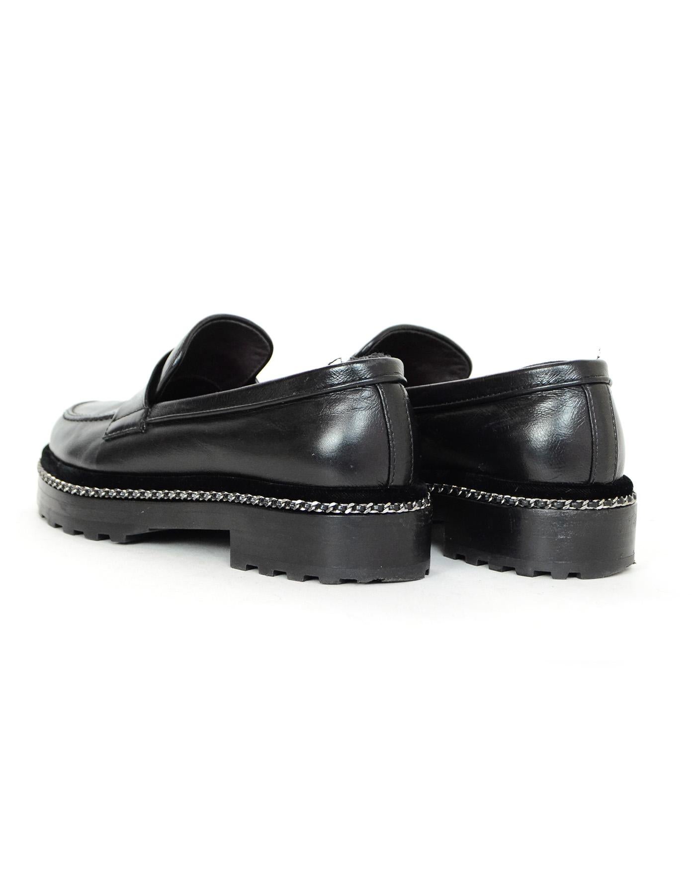 chanel loafers with chain