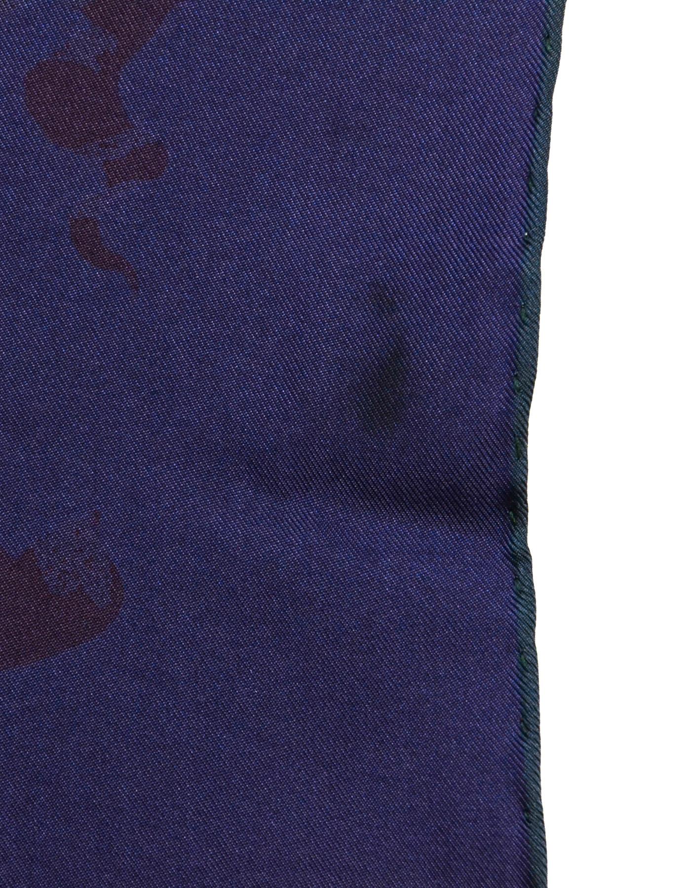 Women's Hermes Dark Blue Pavois Dip Dye 90cm Silk Scarf 