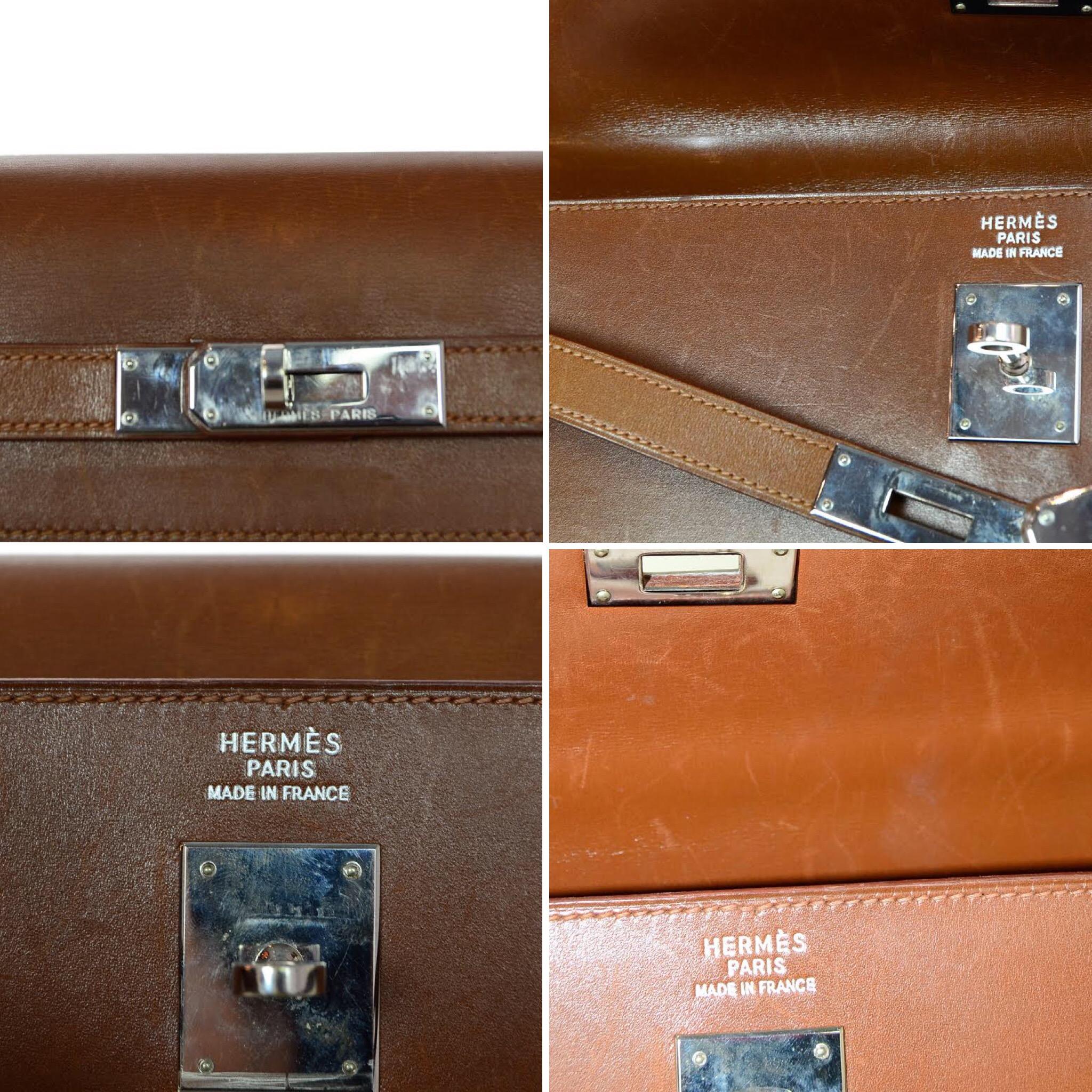 Hermes Tan Box Leather Sellier Rigid Kelly 35cm Bag W/ PHW 2