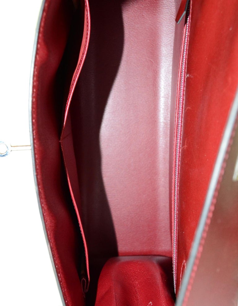 Hermes Red Rouge H Box Leather Rigid Sellier Kelly 32cm Bag w/ PHW For ...