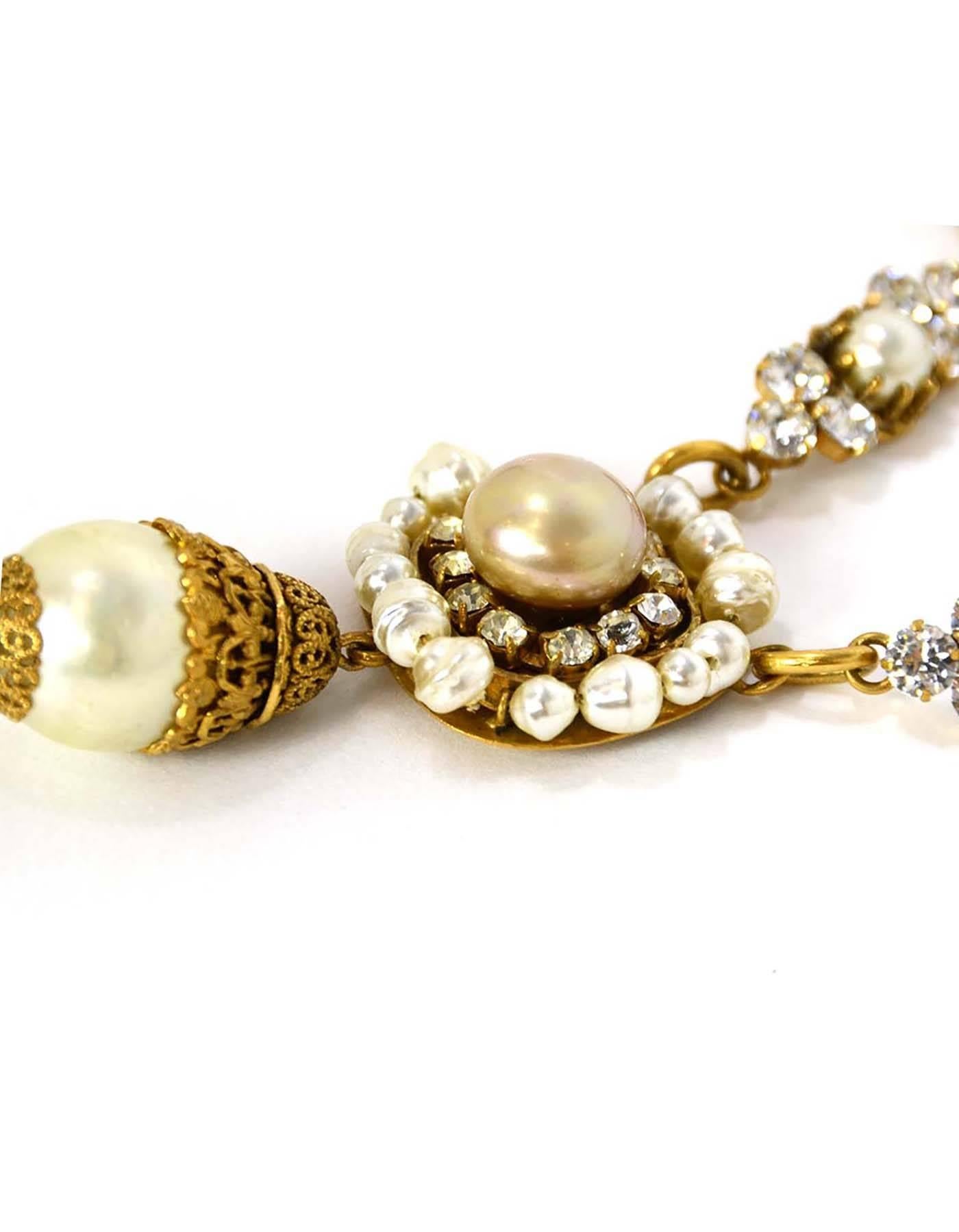 Women's Chanel Vintage 50's-60's Pearl & Strass Crystal Necklace