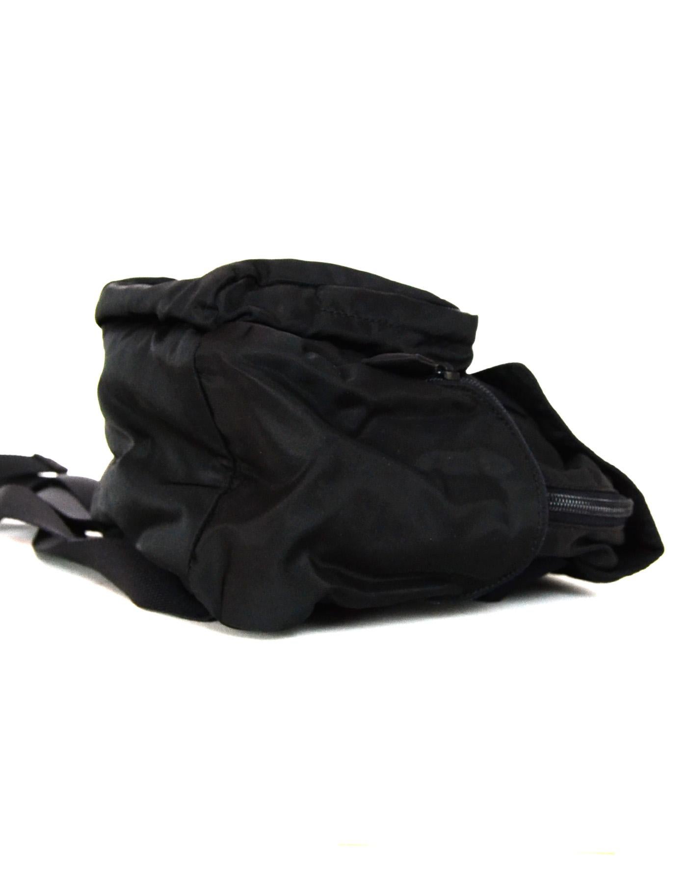 Prada Black Nylon Mini Backpack Bag W/ Zip Pockets 1