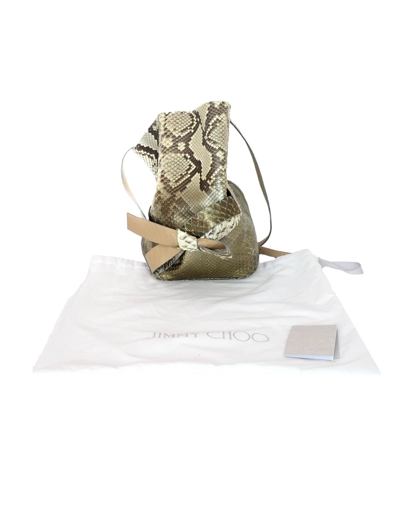 Jimmy Choo Natural Eve Metallic Degrade Python Snakeskin Bucket Bag 3