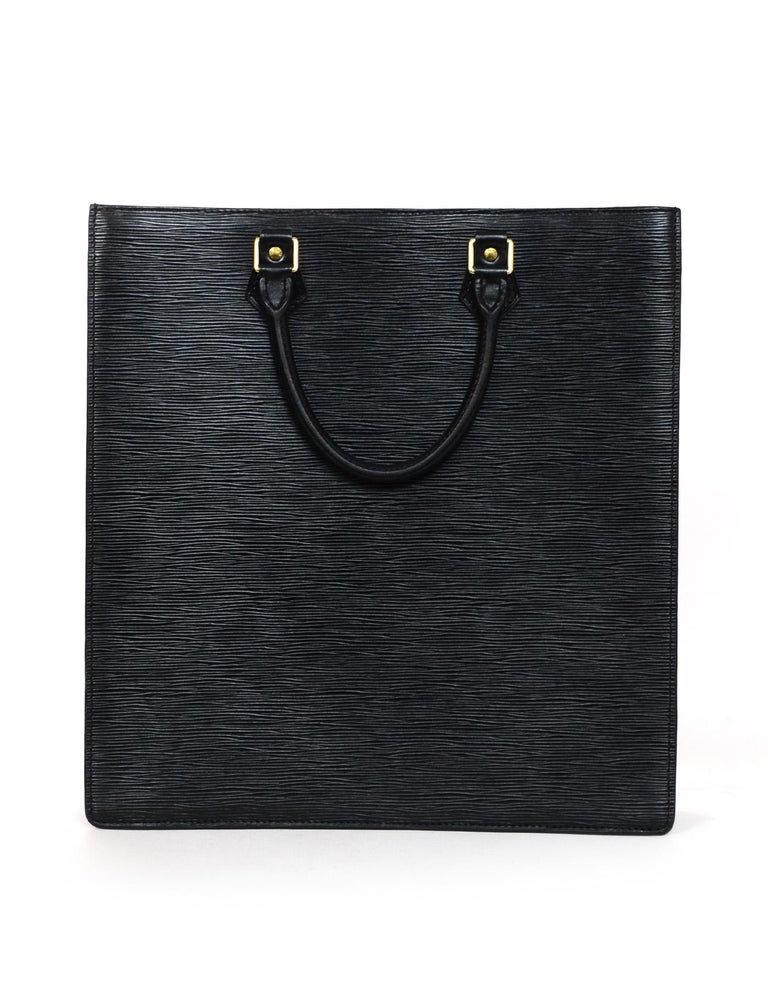 Louis Vuitton Unisex Noir Black Epi Leather Sac Plat GM Tote Bag For Sale at 1stdibs