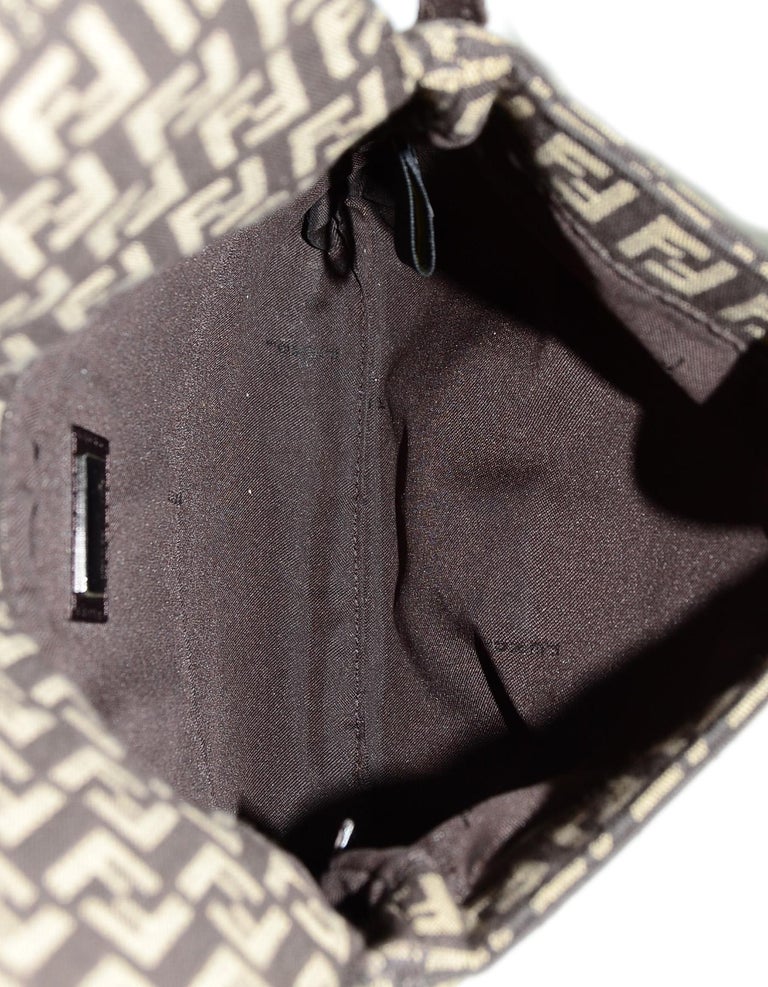 Fendi Brown Monogram Zucca Canvas Crossbody Bag For Sale at 1stdibs