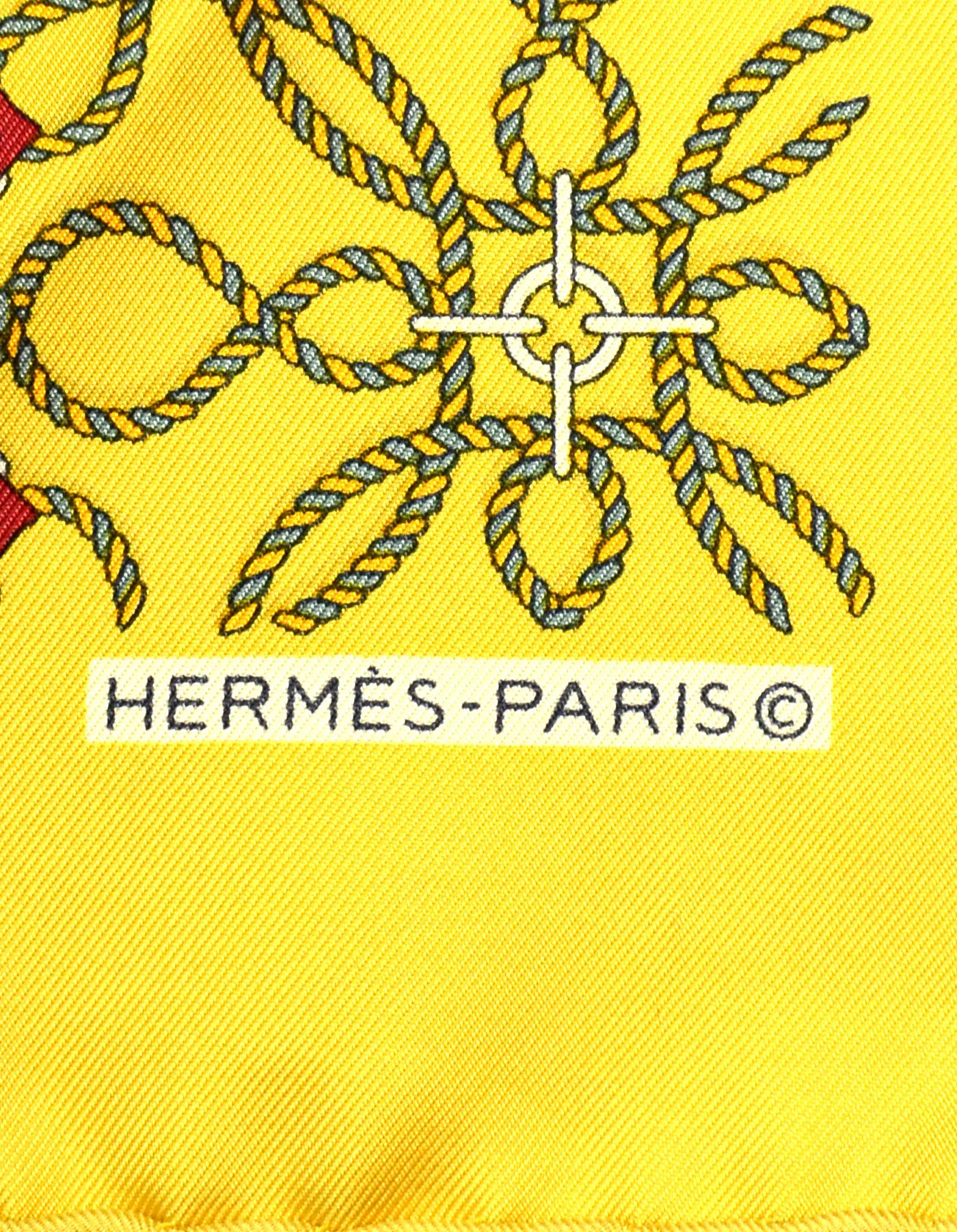 Women's Hermes Gold Buckle Print Silk Pocket Square