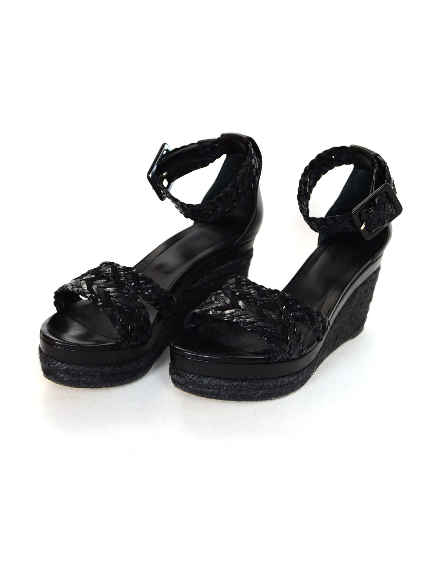 black woven sandals